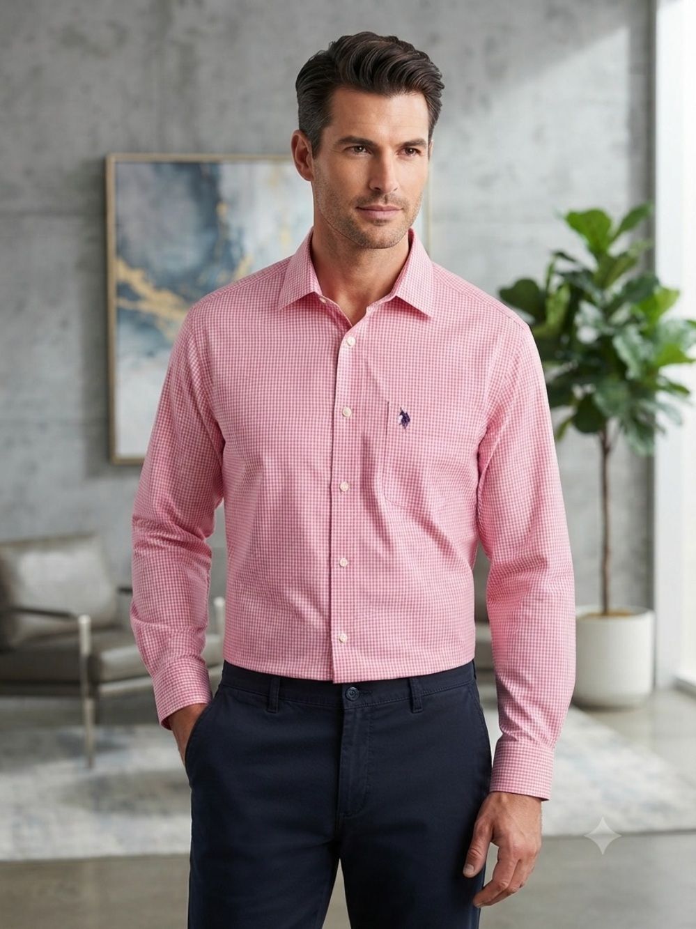 Take 50% OFF-U.S. Polo Assn. Men’s Striped Long-Sleeve Dress Shirt, Size-XL